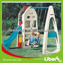 2014 HOTSALE Large Indoor Plastic Kids slides with swing for garden, mulit functions slide and GOOD quality LE.HT.031